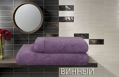 Полотенце махровое Индия (винный) 500 гр/кв.м.